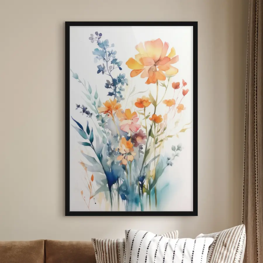 Papier peint photo Fleurs colorées aux teintes douces f33645