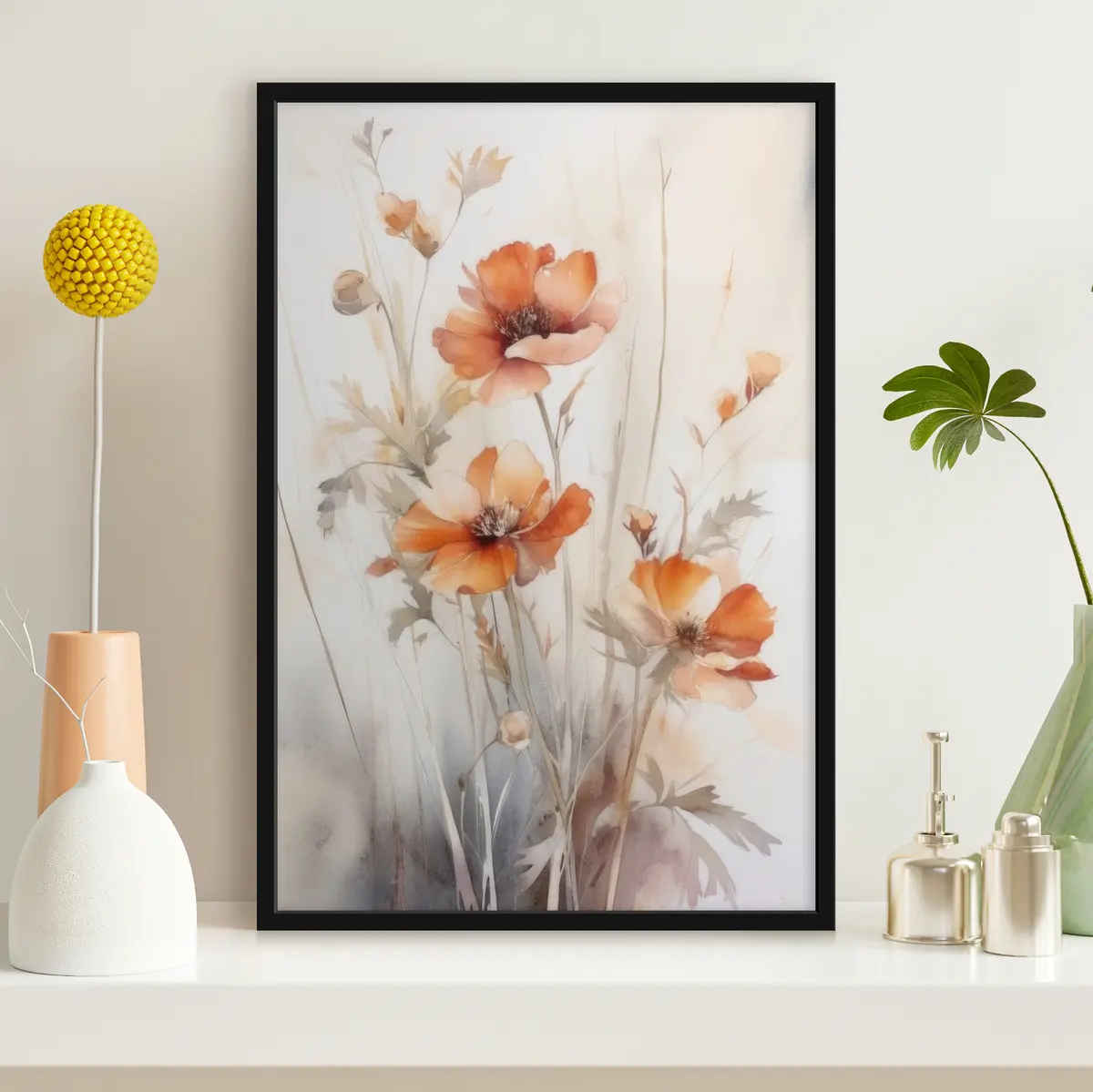 Affiche Fleurs délicates aux tons pastel doux f33649