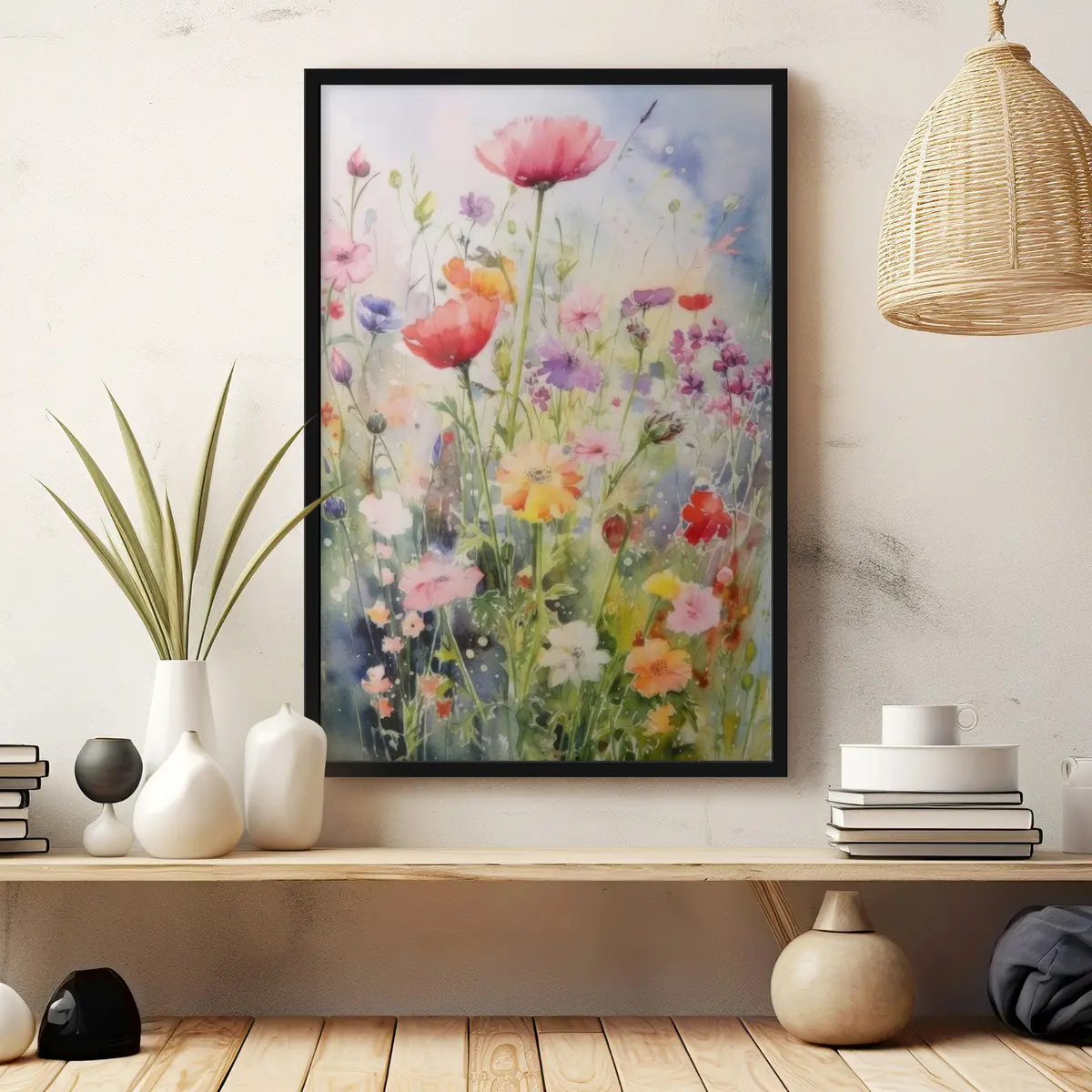 Poster Levendige wilde bloemen in volle bloei f33672