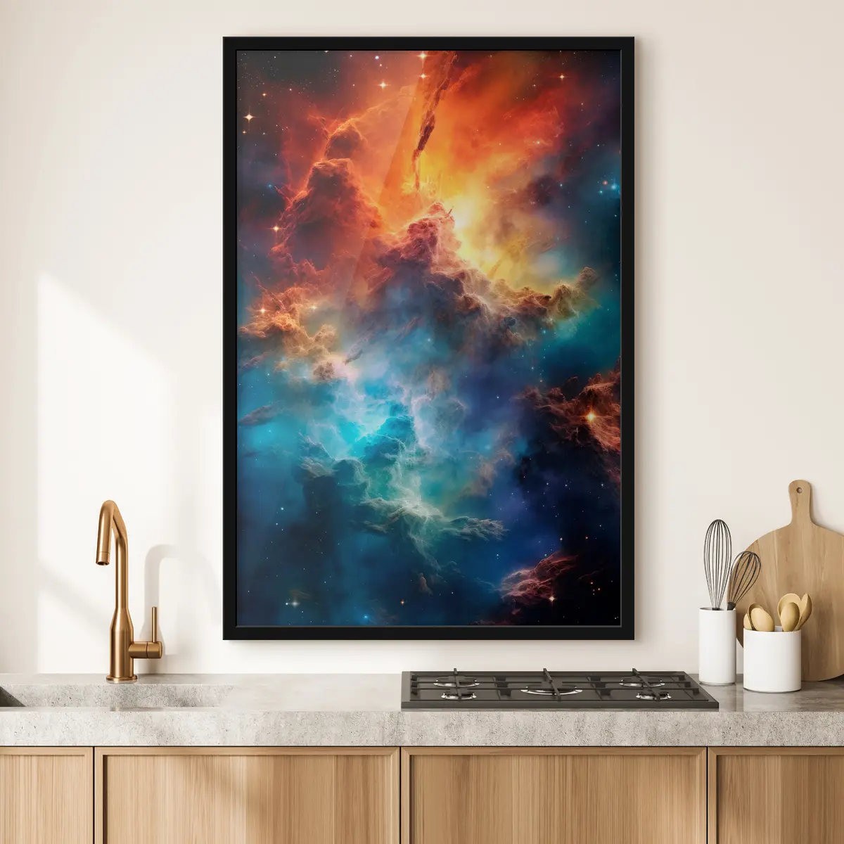 Affiche Vagues célestes vibrantes aux couleurs cosmiques f35365