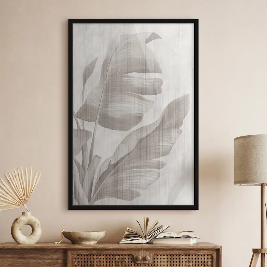 Fotobehang Elegant gebladerte in zachte tinten f35851