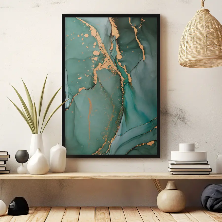 Fotobehang Groen marmer f35859