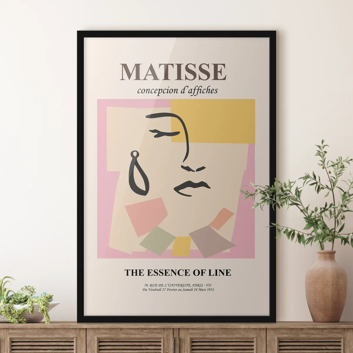 Poster Abstracte lijnen en vormen in harmonie f36306