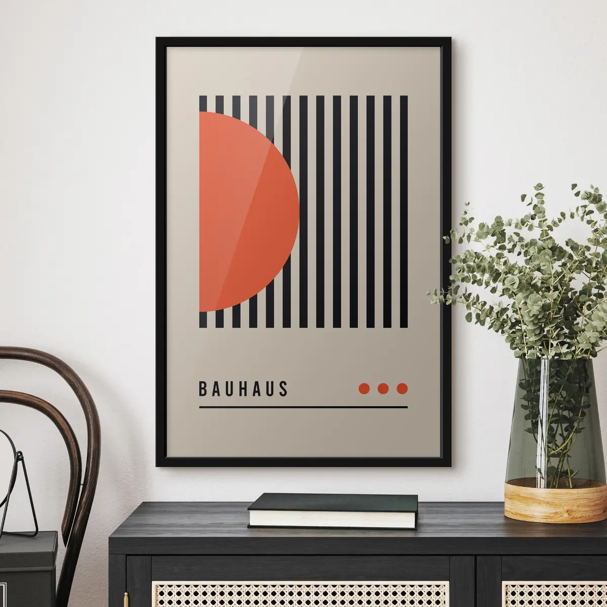 Poster Gedurfde vormen en lijnen komen prachtig samen f36152