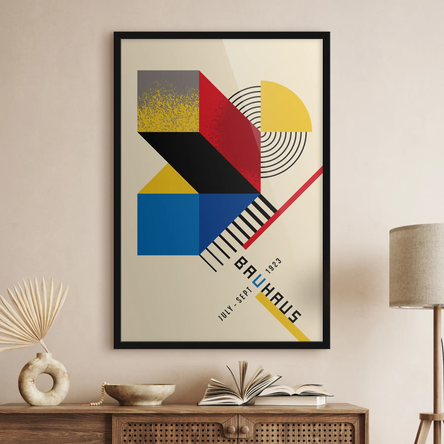  Schilderijen Opvallend geometrisch ontwerp in Bauhaus-stijl f36279