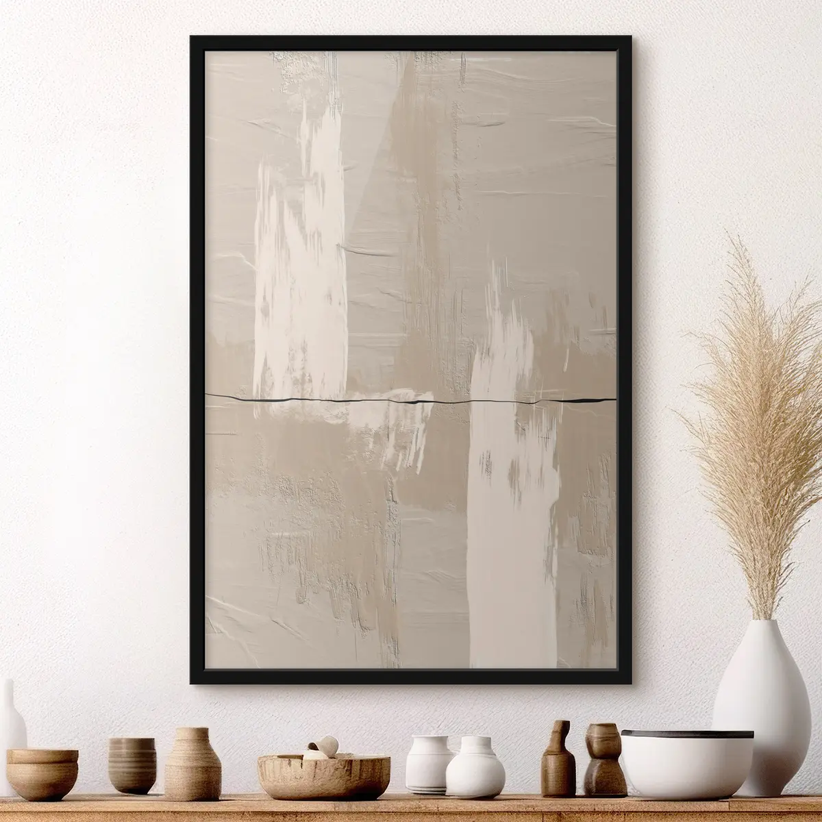 Affiche Des tons neutres et des textures douces se mélangent f36304