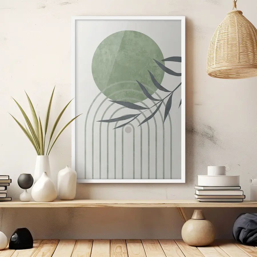 Fotobehang Rustige rondingen en zachte groene tinten f36421