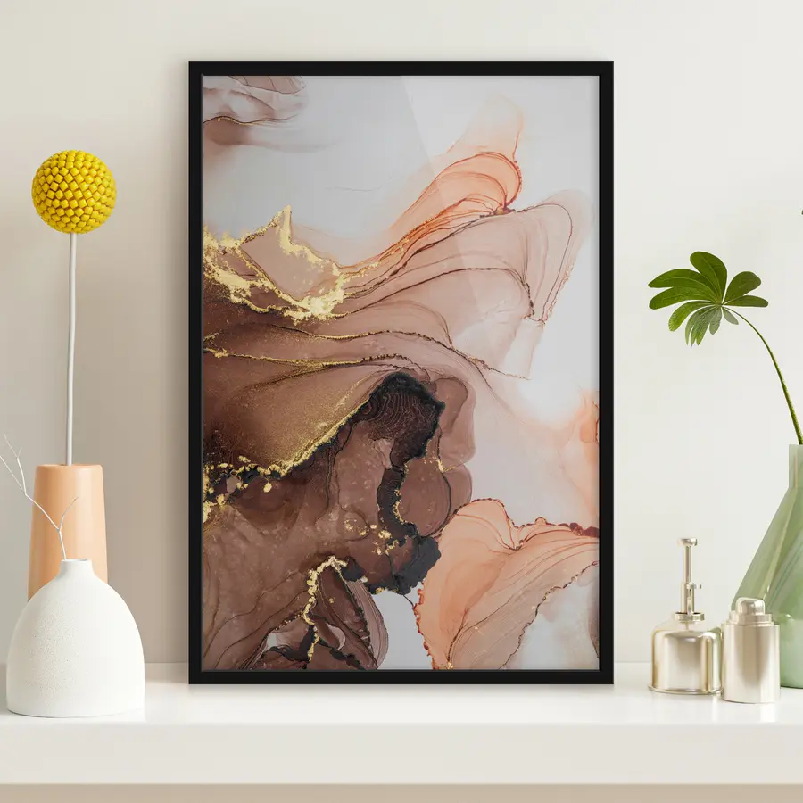 Fotobehang Abstracte golven in zachte aardetinten f36514