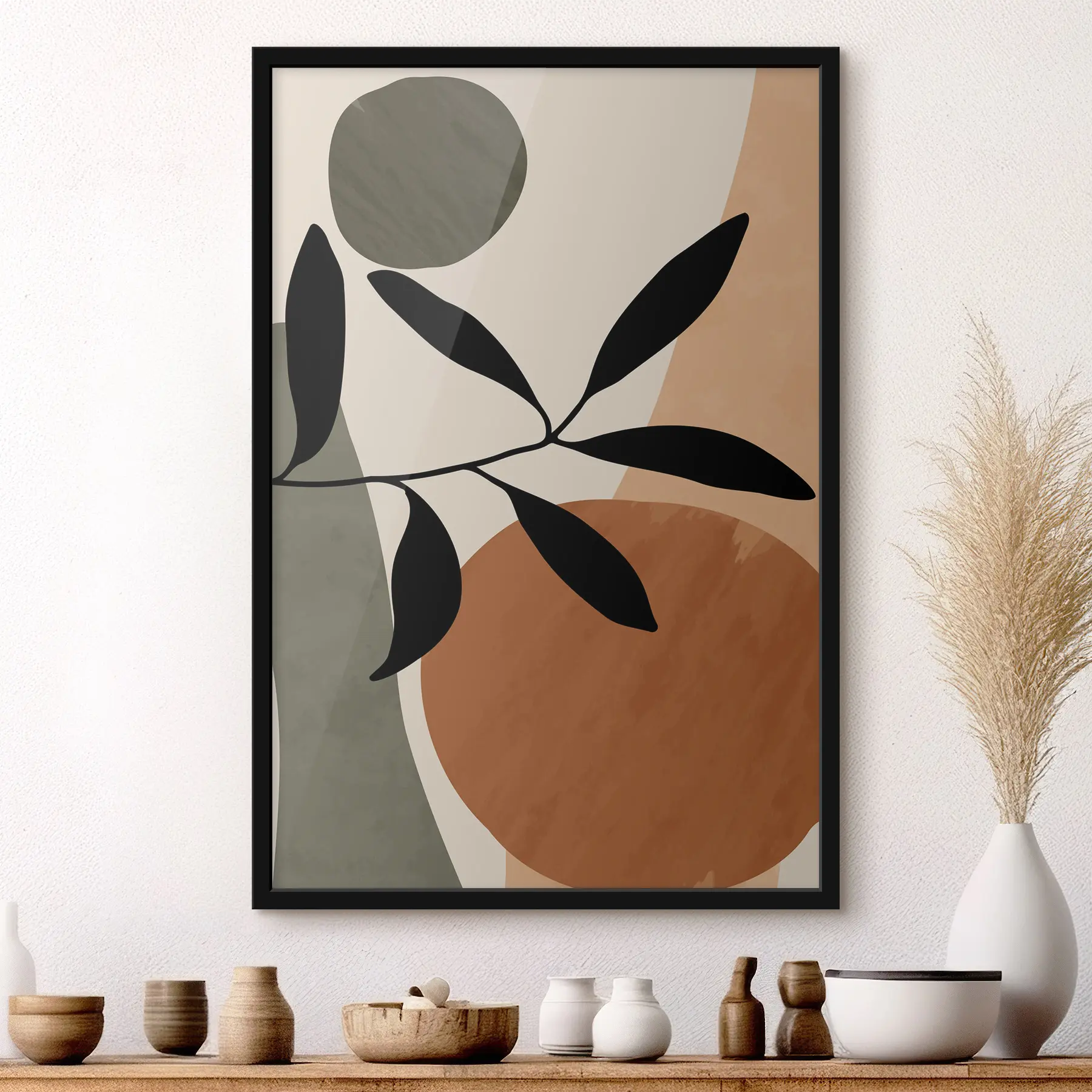 Papier peint photo Formes abstraites avec des éléments naturels f36481