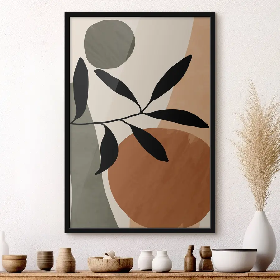 Papier peint photo Formes abstraites avec des éléments naturels f36481