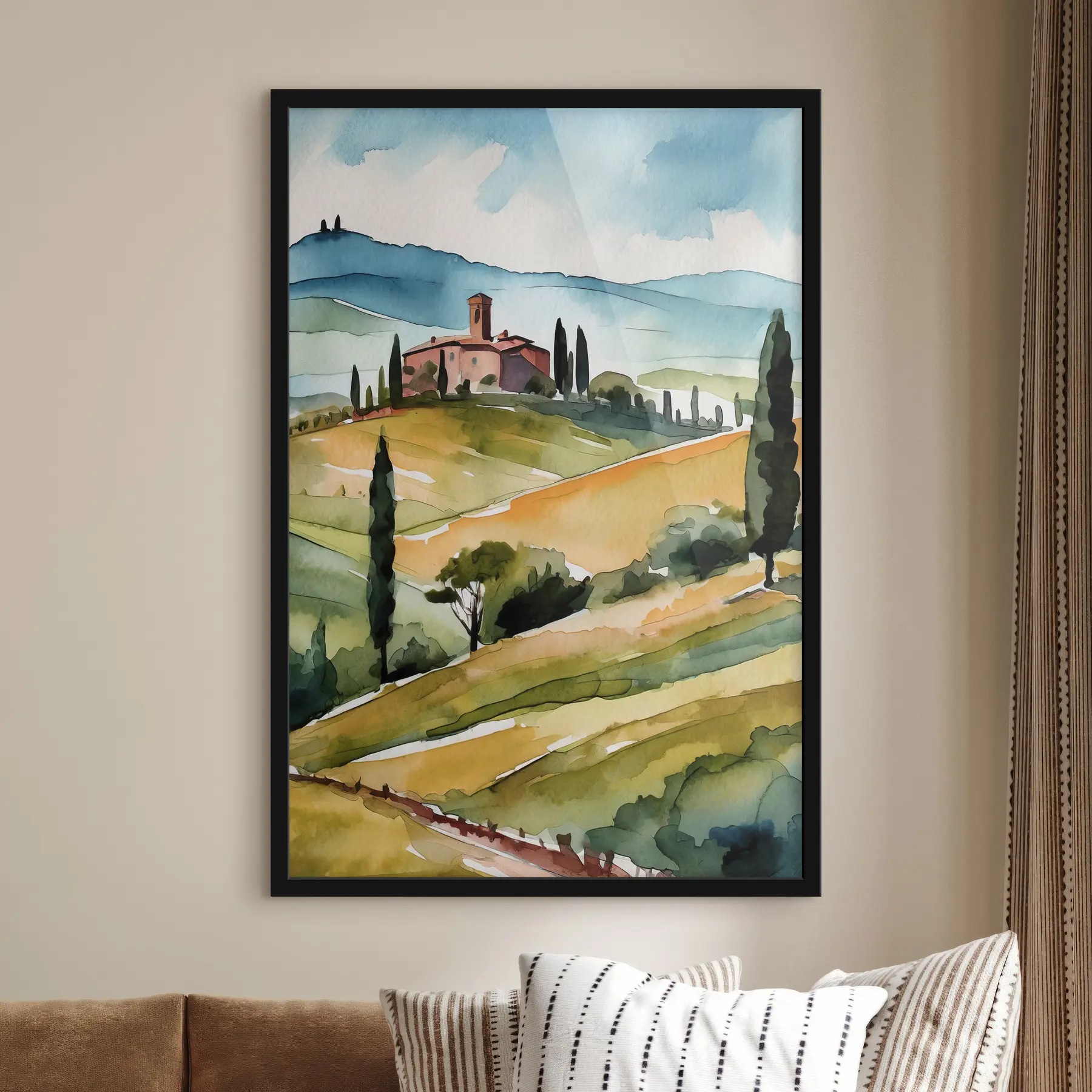  Peintures De charmantes collines sous un ciel éclatant f36683