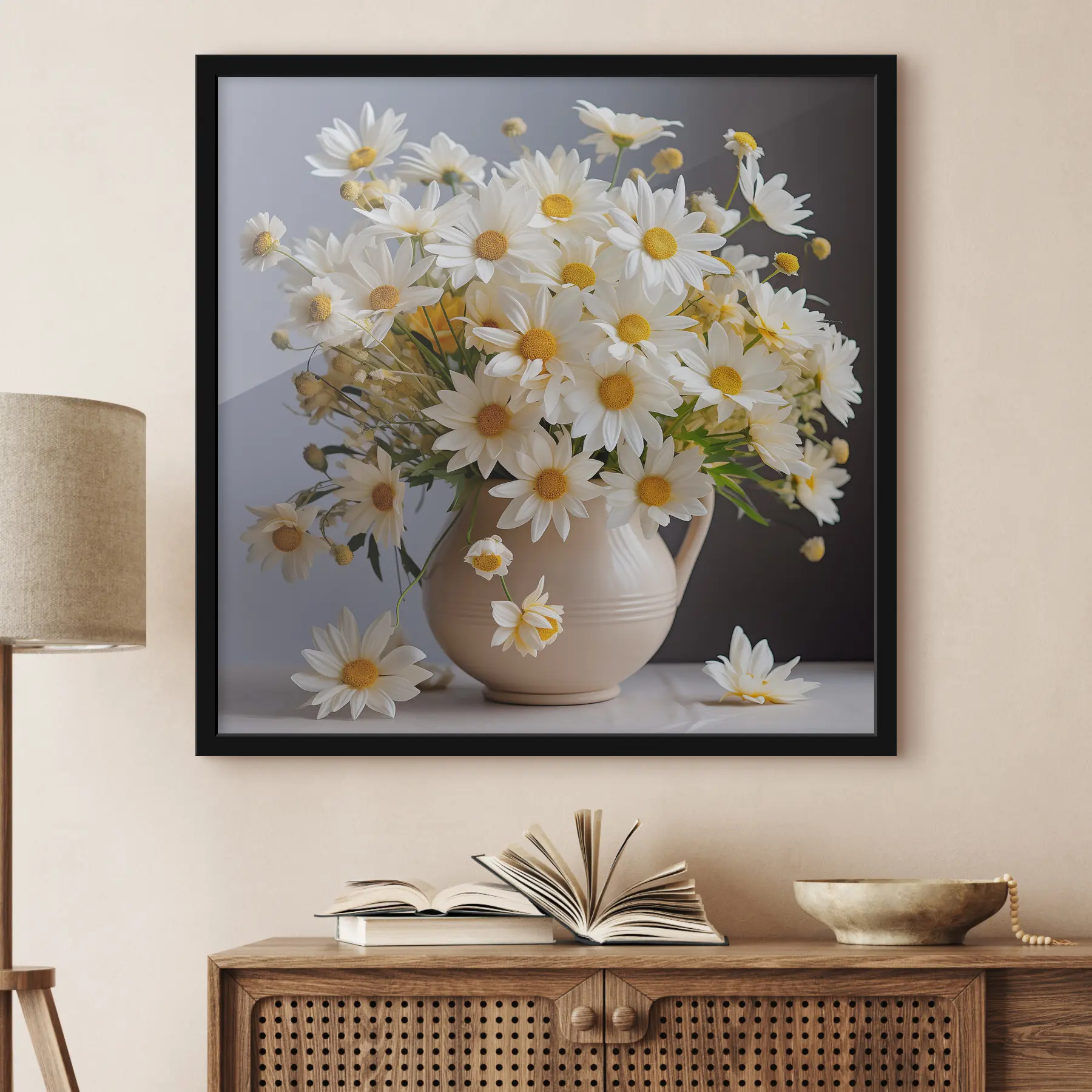 Papier peint photo Des marguerites lumineuses dans un joli vase f36813