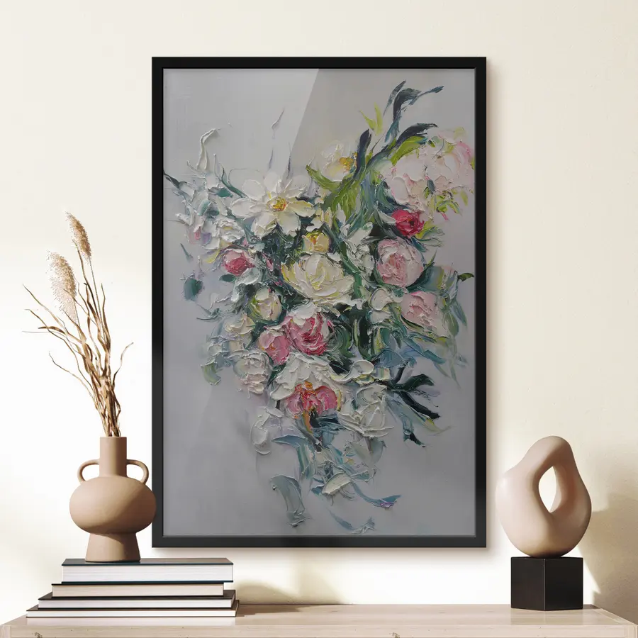 Papier peint photo Des fleurs vibrantes dans des teintes pastel douces f02859