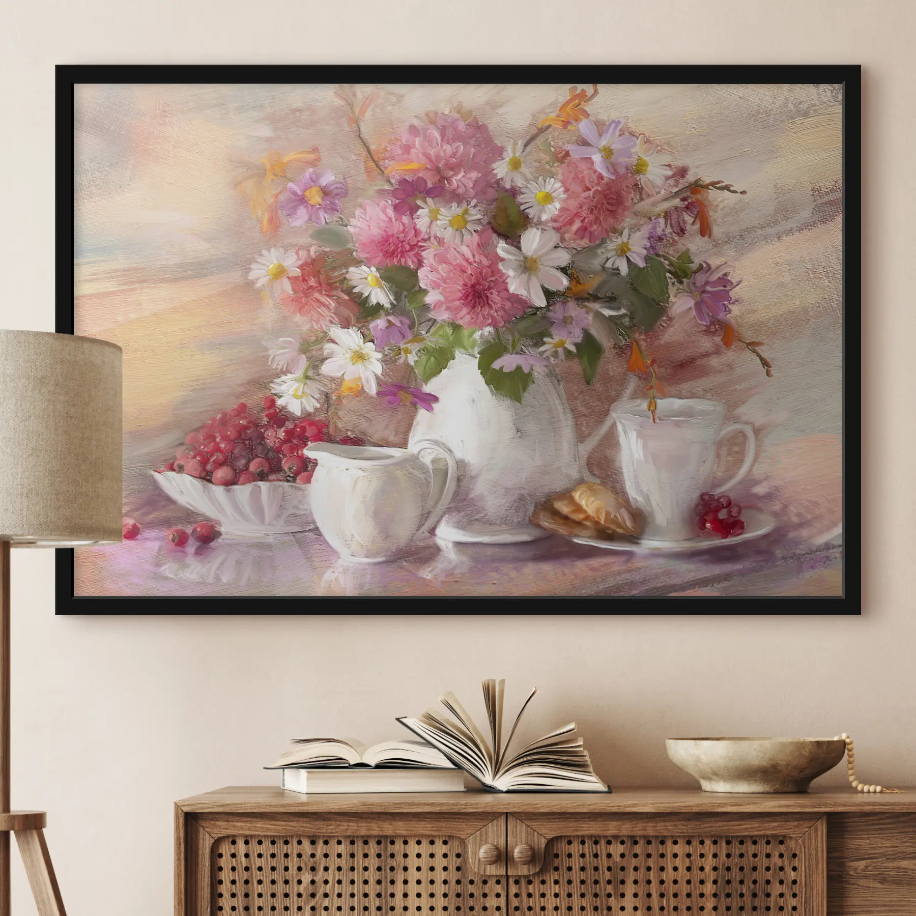 Papier peint photo Charmante nature morte avec des fleurs éclatantes f29240