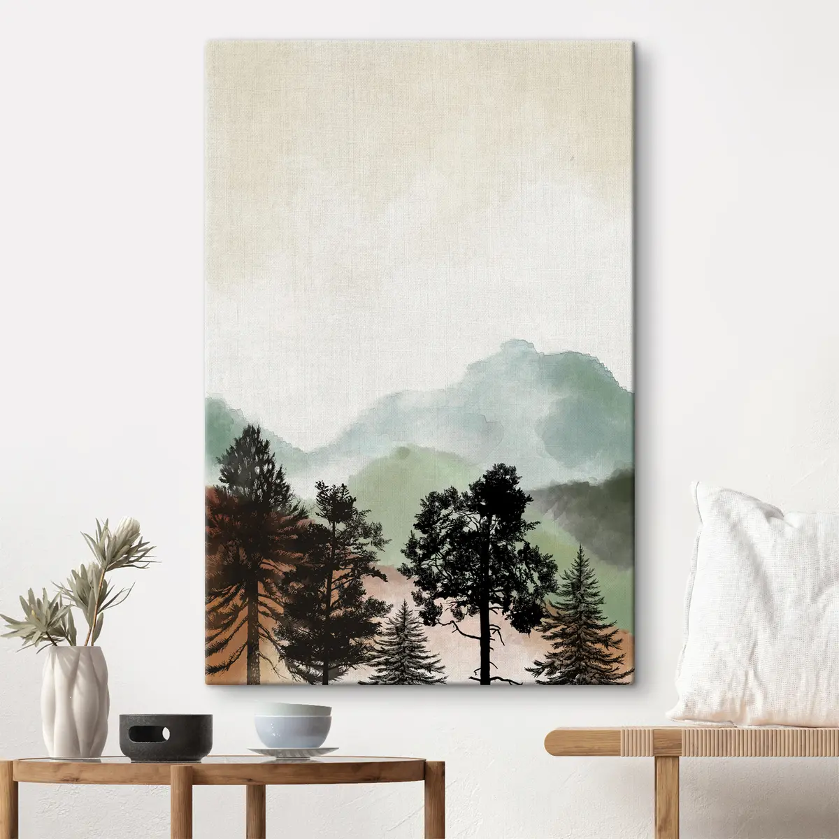  Peintures Montagnes sereines et arbres en harmonie s36603