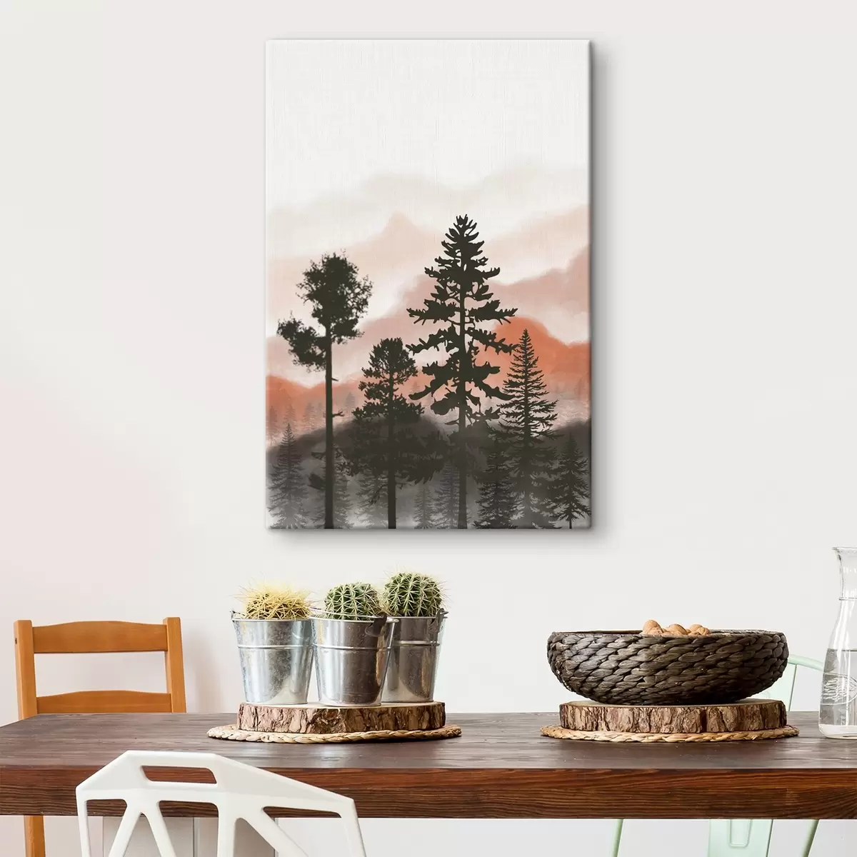  Schilderijen Serene silhouetten tegen een kleurrijke lucht s36605v2