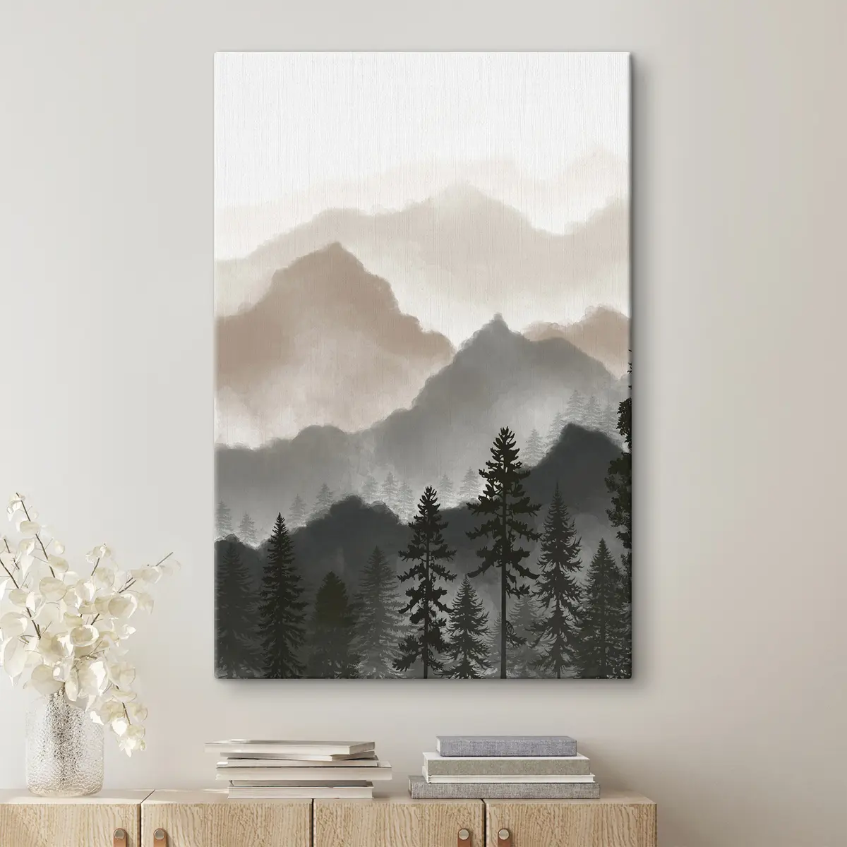  Peintures Montagnes sereines et arbres murmurants s36607v1