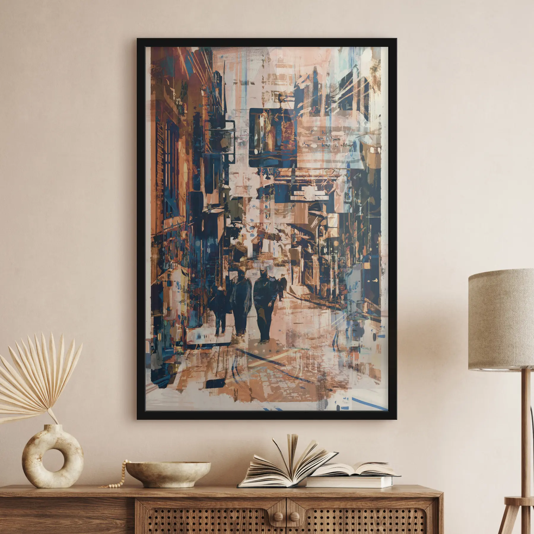  Peintures Promenade urbaine au milieu d'un chaos coloré f37081