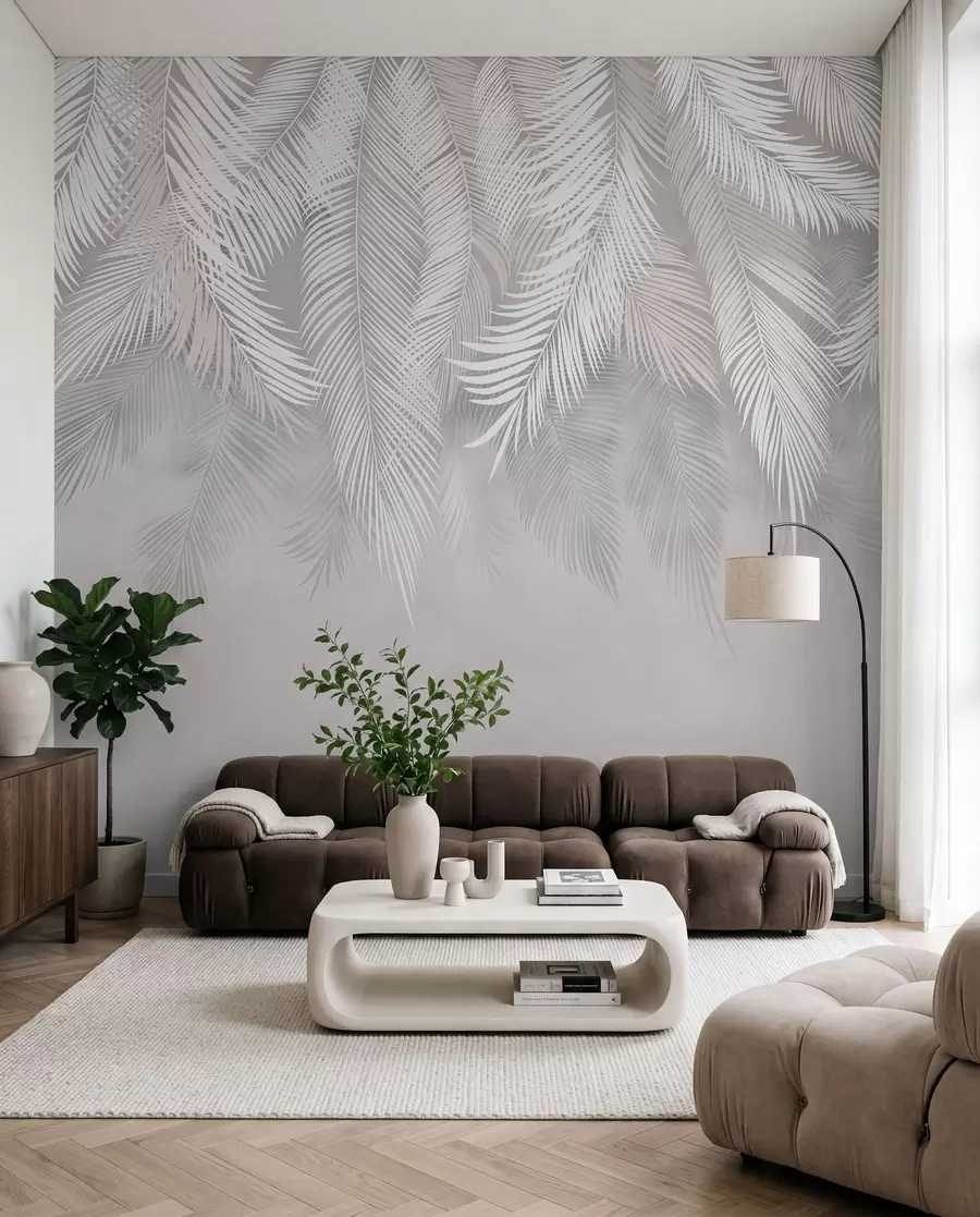 Fotobehang Bungelende palmbladeren u48556d1