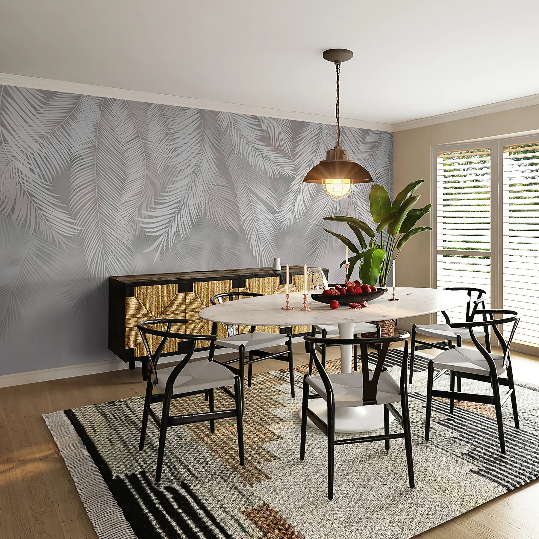 Papier peint photo Feuilles de palmier suspendues u48556d2