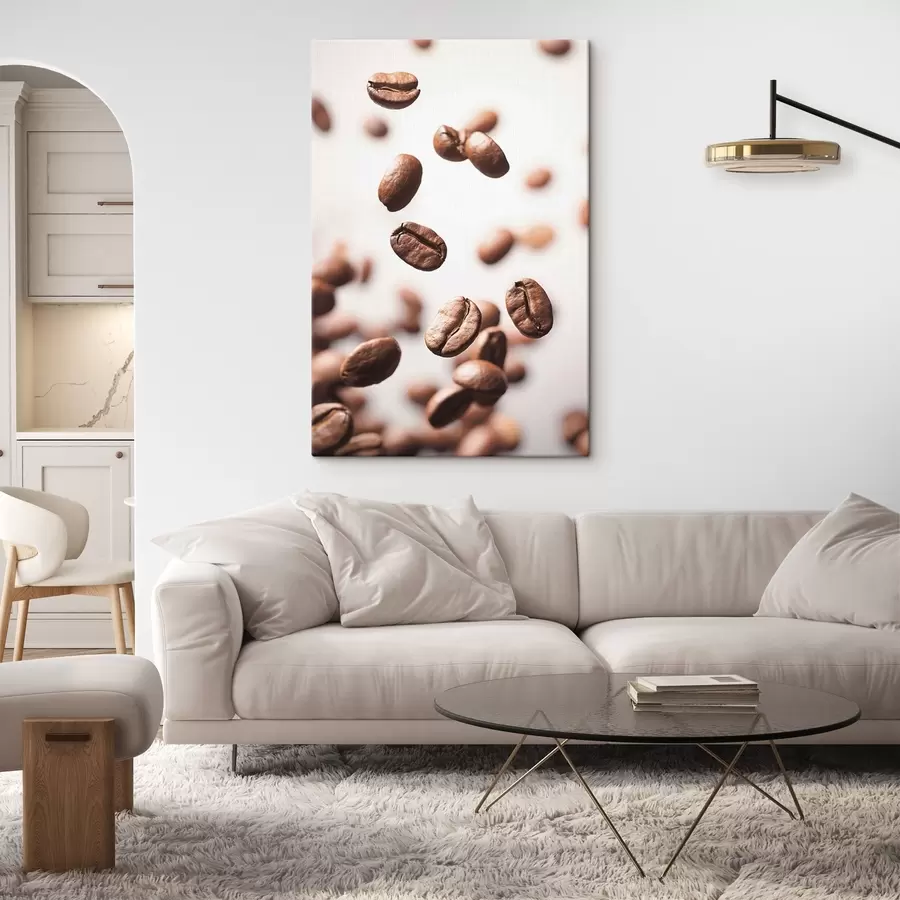  Peintures Grains de café en mouvement dans les airs s37171