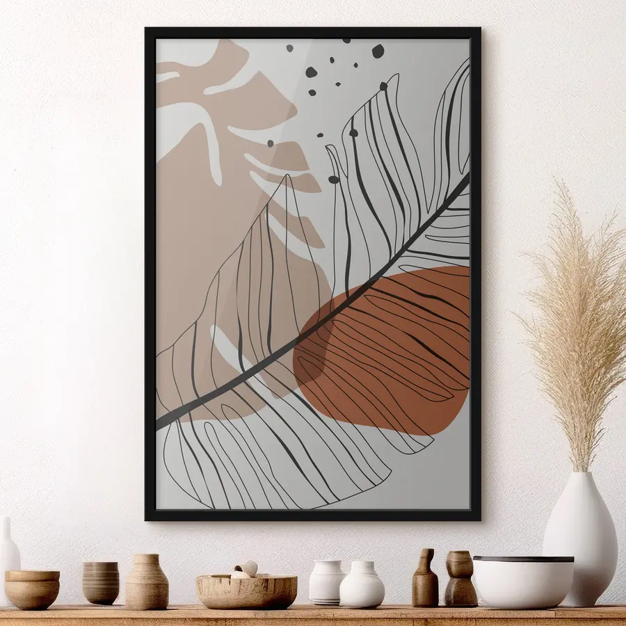 Fotobehang Abstracte vormen en delicate lijnen komen samen f37029