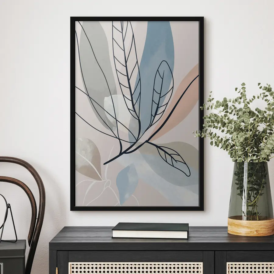 Fotobehang Abstracte bladeren in zachte kleuren f37053