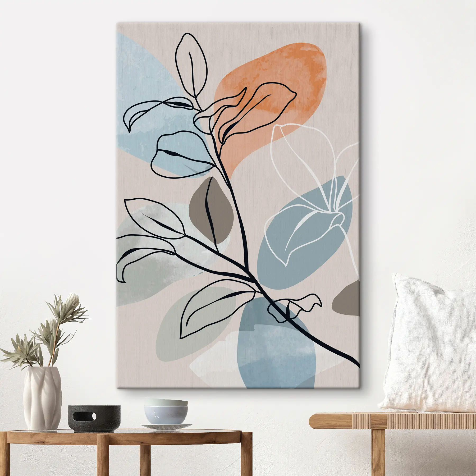  Schilderijen Abstract plantontwerp op een rustige achtergrond s36817