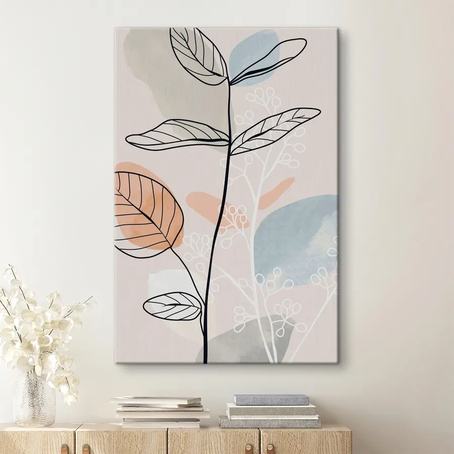 Papier peint photo Dessin au trait élégant de verdure s37052