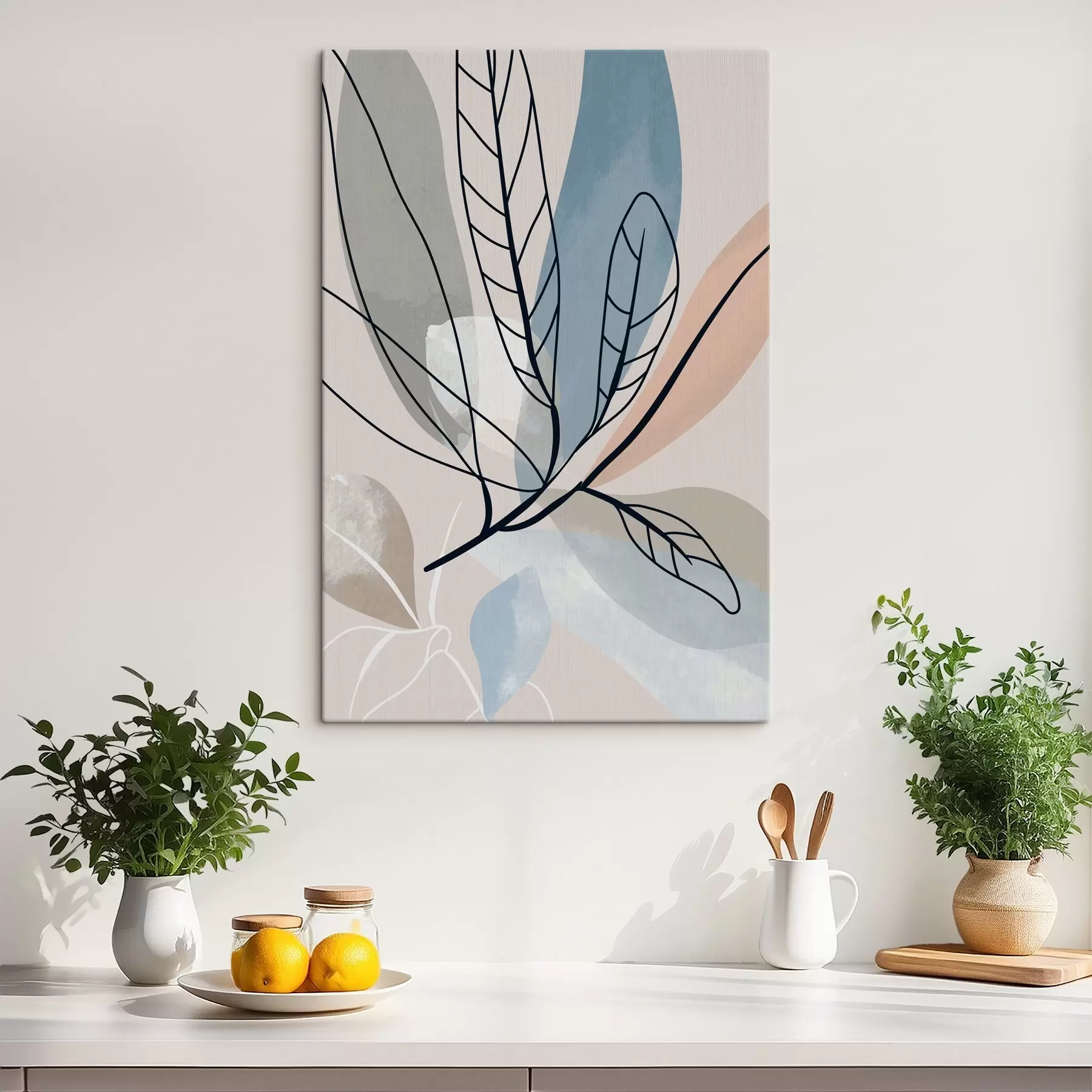  Peintures Feuilles élégantes aux couleurs douces s37053