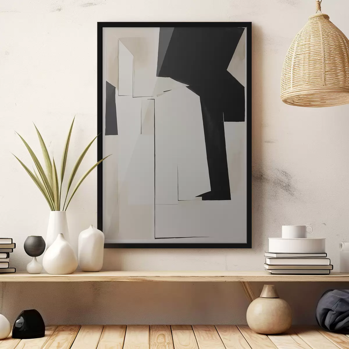 Poster Abstracte vormen in gedempte tinten f37169