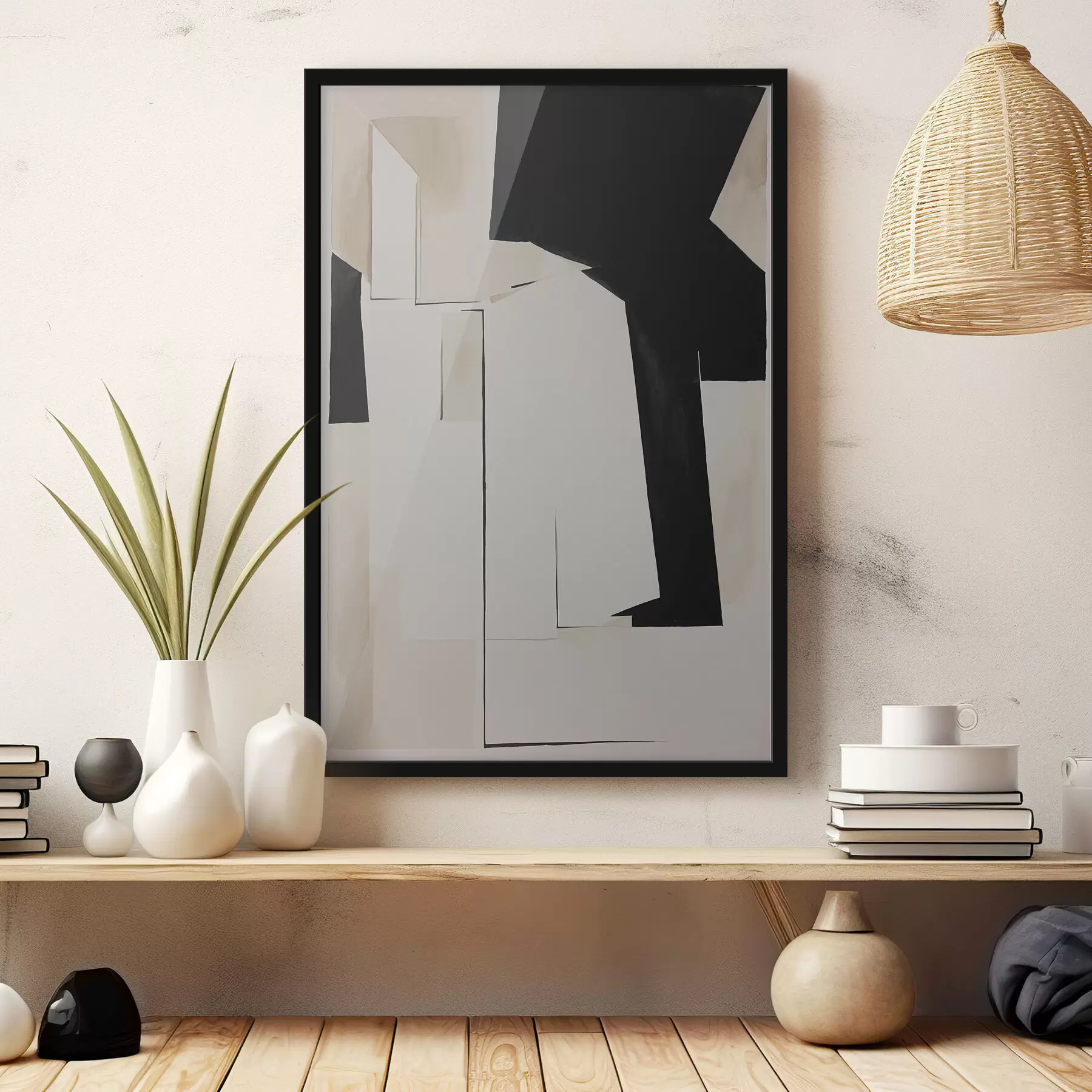 Fotobehang Abstracte vormen in gedempte tinten f37169