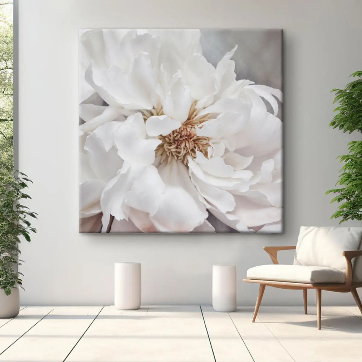  Peintures Élégante fleur blanche dans une lumière douce s37161