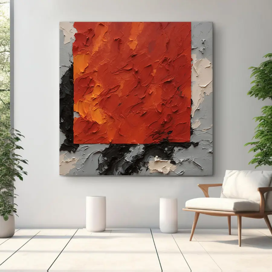  Schilderijen Gedurfde tinten in een harmonieuze textuur s37167