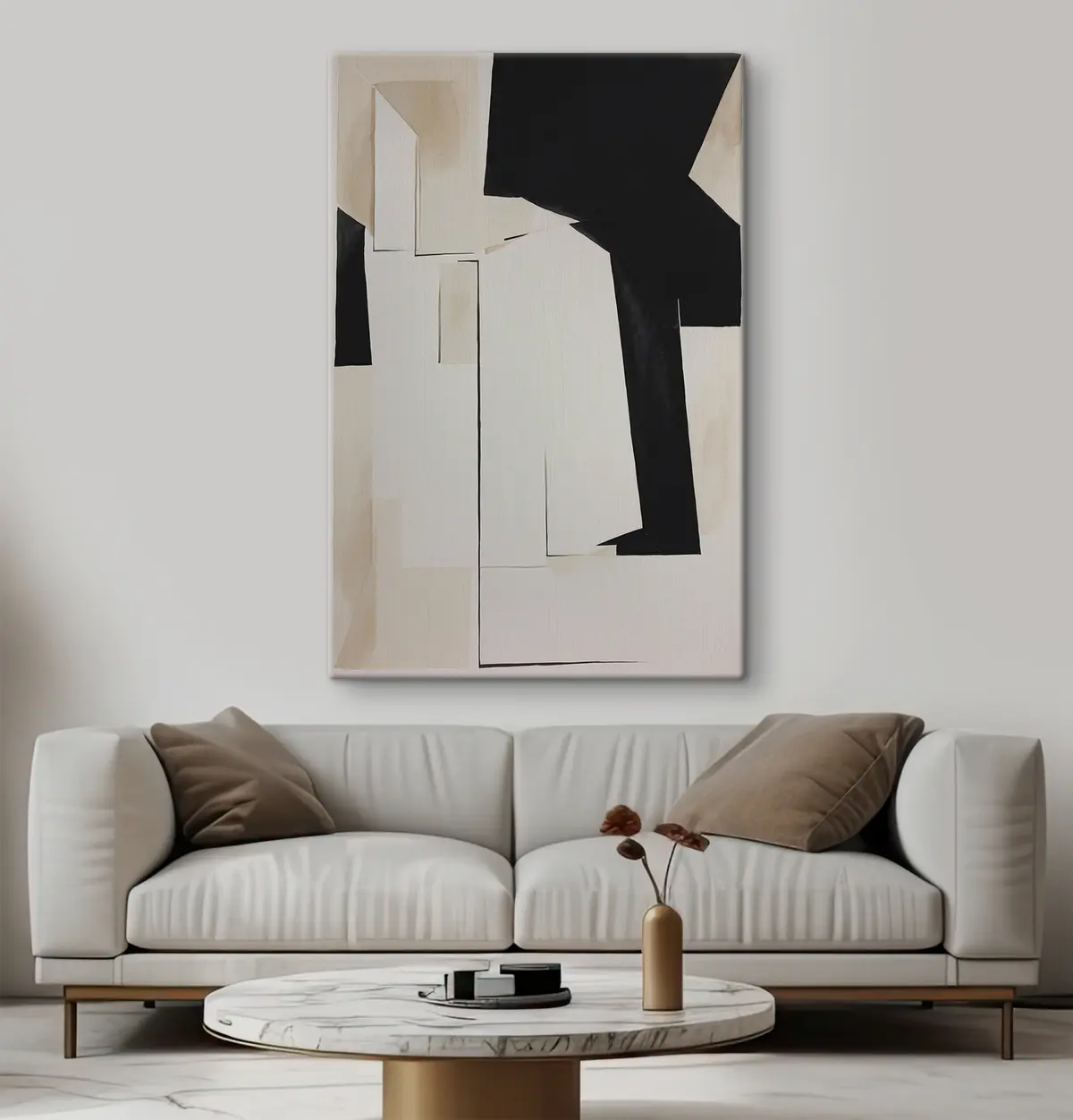  Schilderijen Abstracte vormen in contrasterende tinten s37169