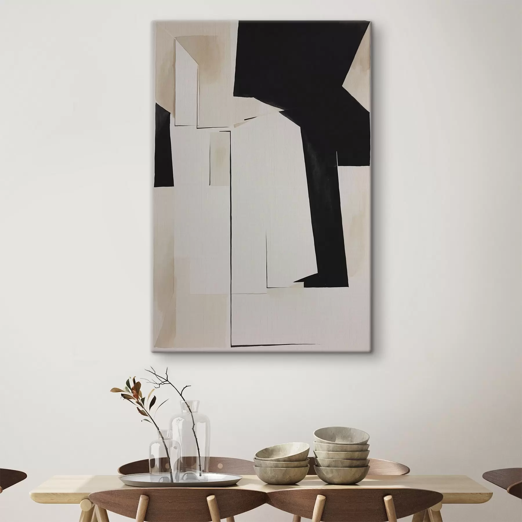  Peintures Formes abstraites dans des tons contrastés s37169