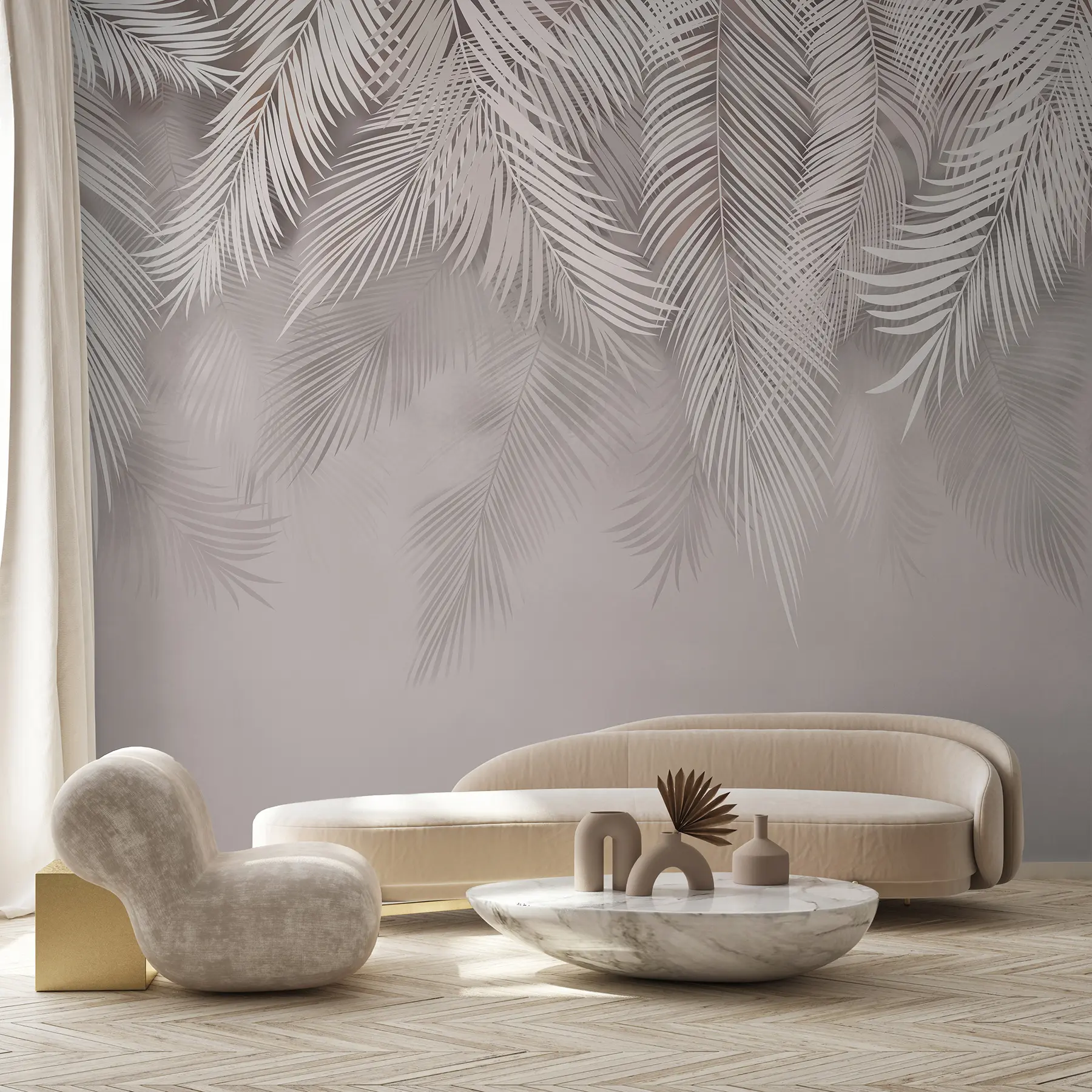 Fotobehang Delicate hangende bladeren u48556v5d1