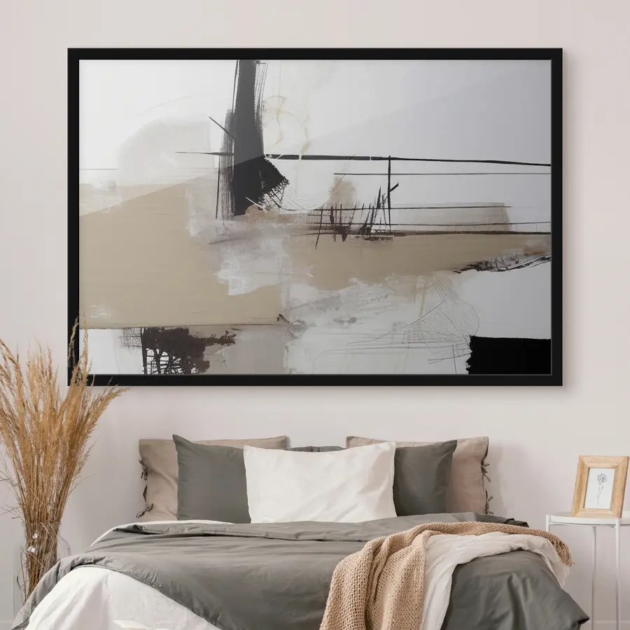 Papier peint photo Lignes abstraites et tons terreux s'entrechoquent f37067