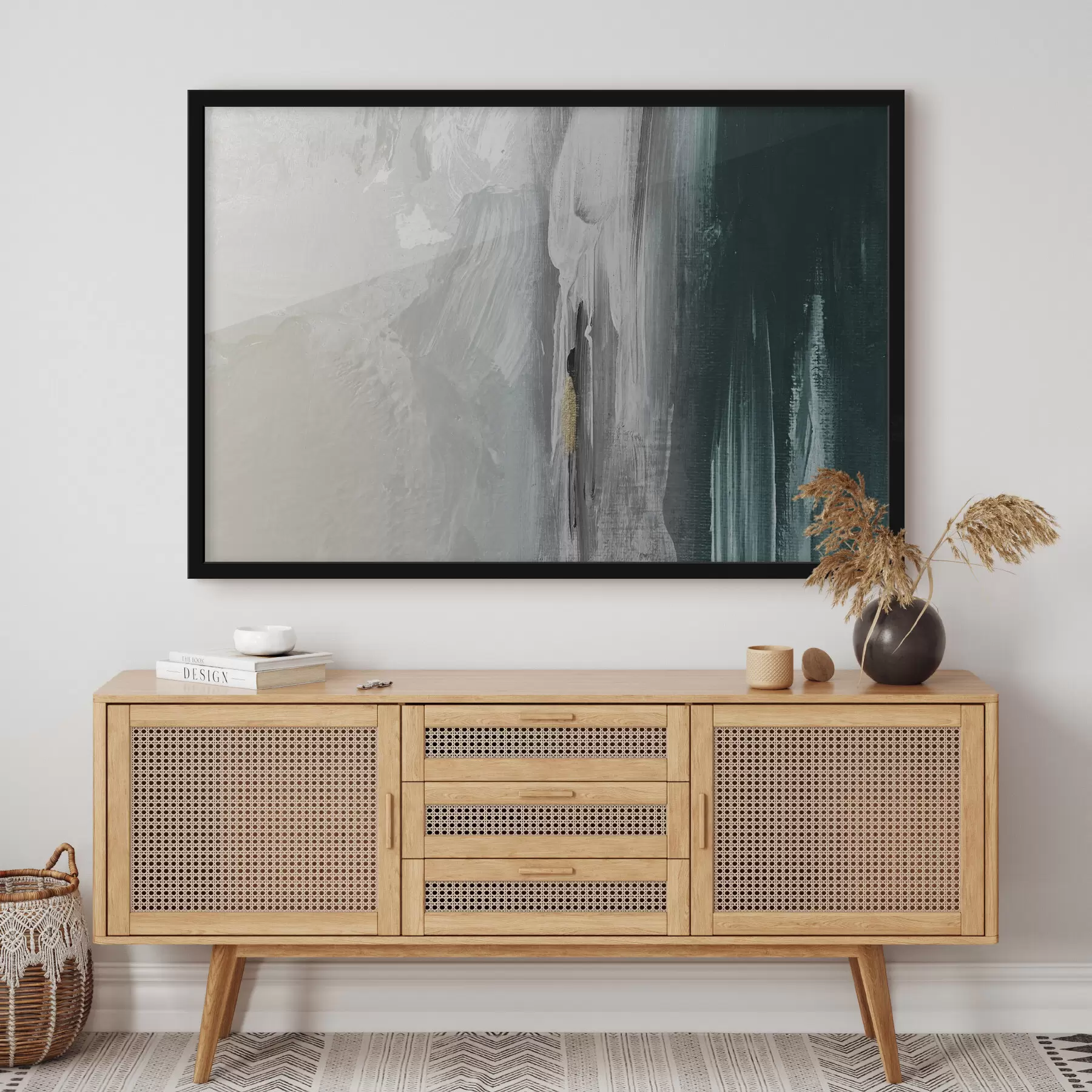 Fotobehang Abstracte penseelstreken in rustgevende tinten f37158