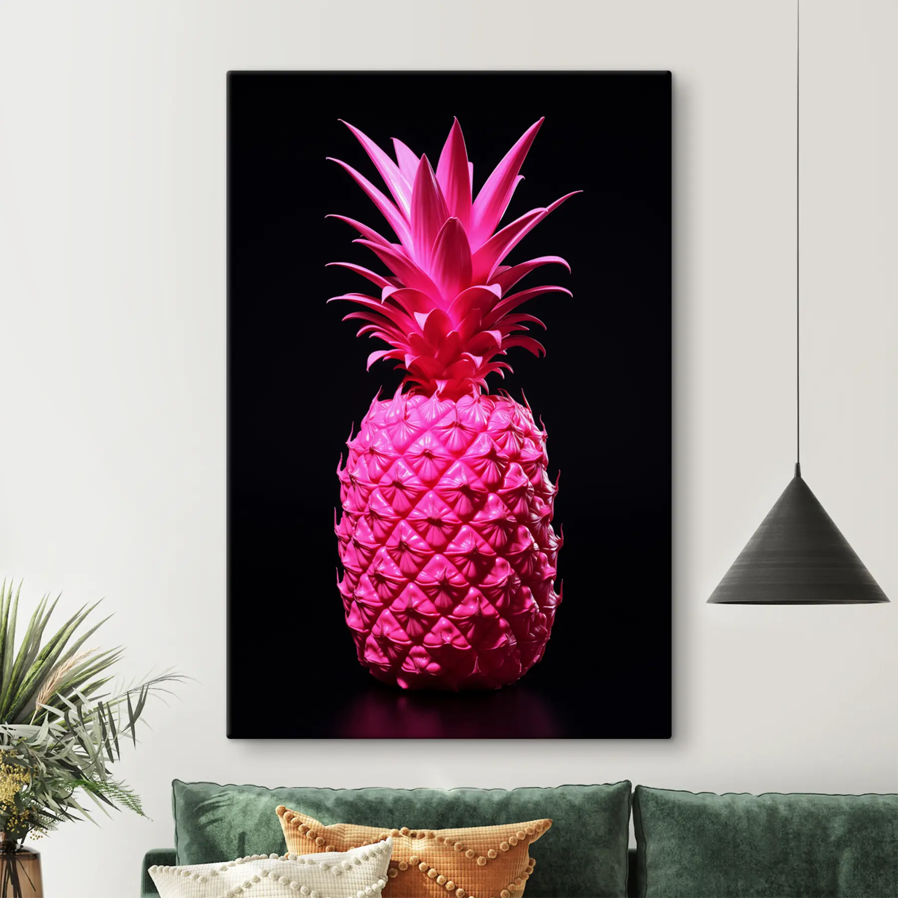 Fotobehang Levendige roze ananas tentoongesteld s37260