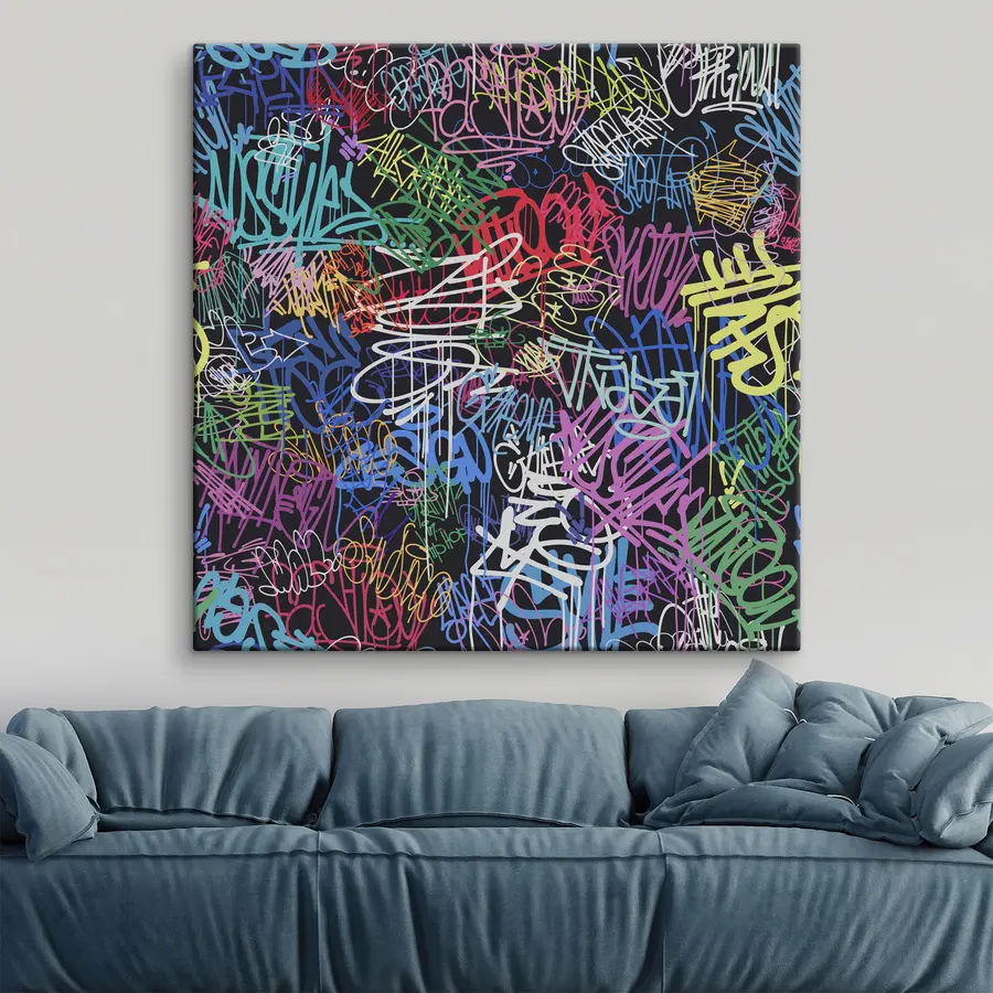  Peintures Un chaos vibrant de couleurs et de mots s37150