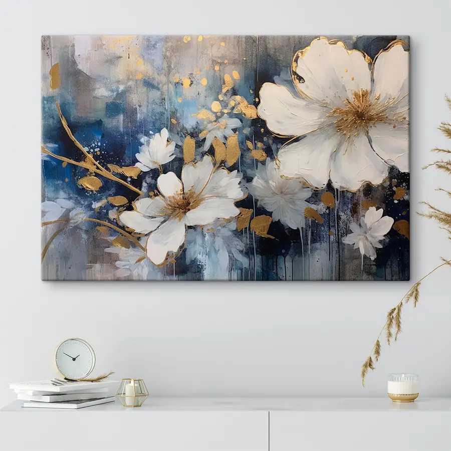  Schilderijen Bloemige elegantie met levendige kleuren s35526