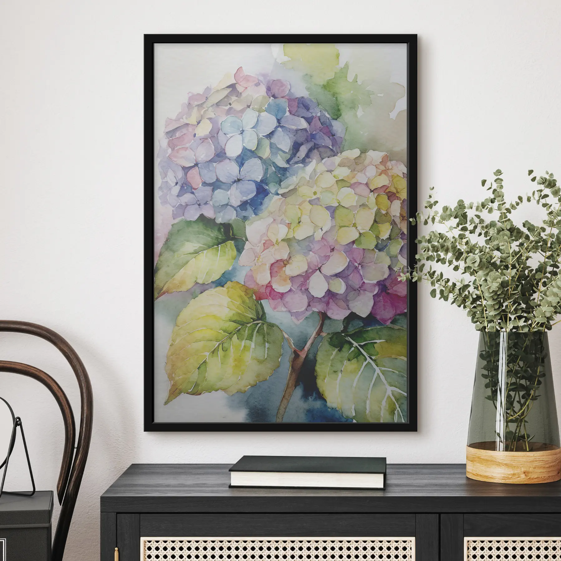Fotobehang Levendige bloemen in zachte aquareltinten f37342