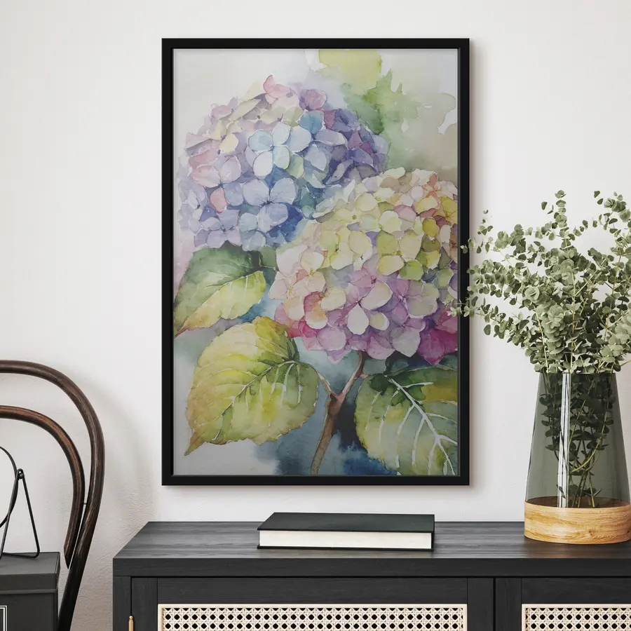 Fotobehang Levendige bloemen in zachte aquareltinten f37342