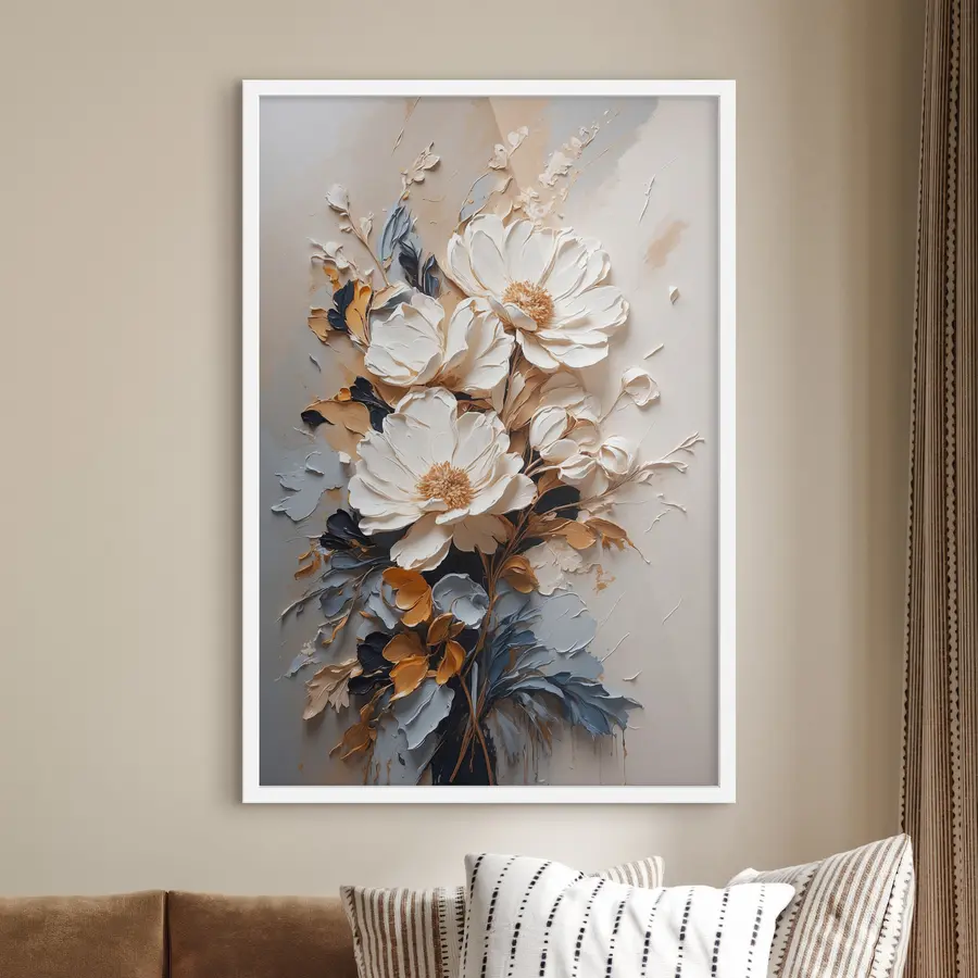 Fotobehang Lichte bloemen en donker blad f37327