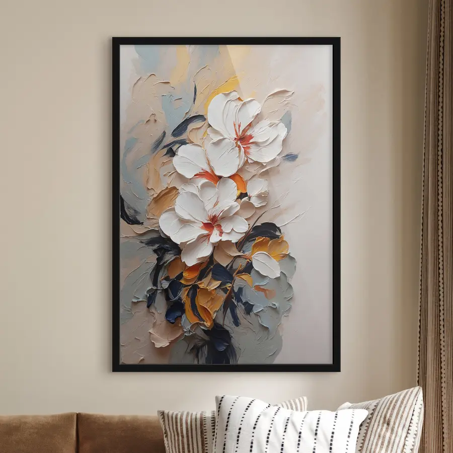 Fotobehang Prachtige bloemen in kunstwerk met textuur f37330