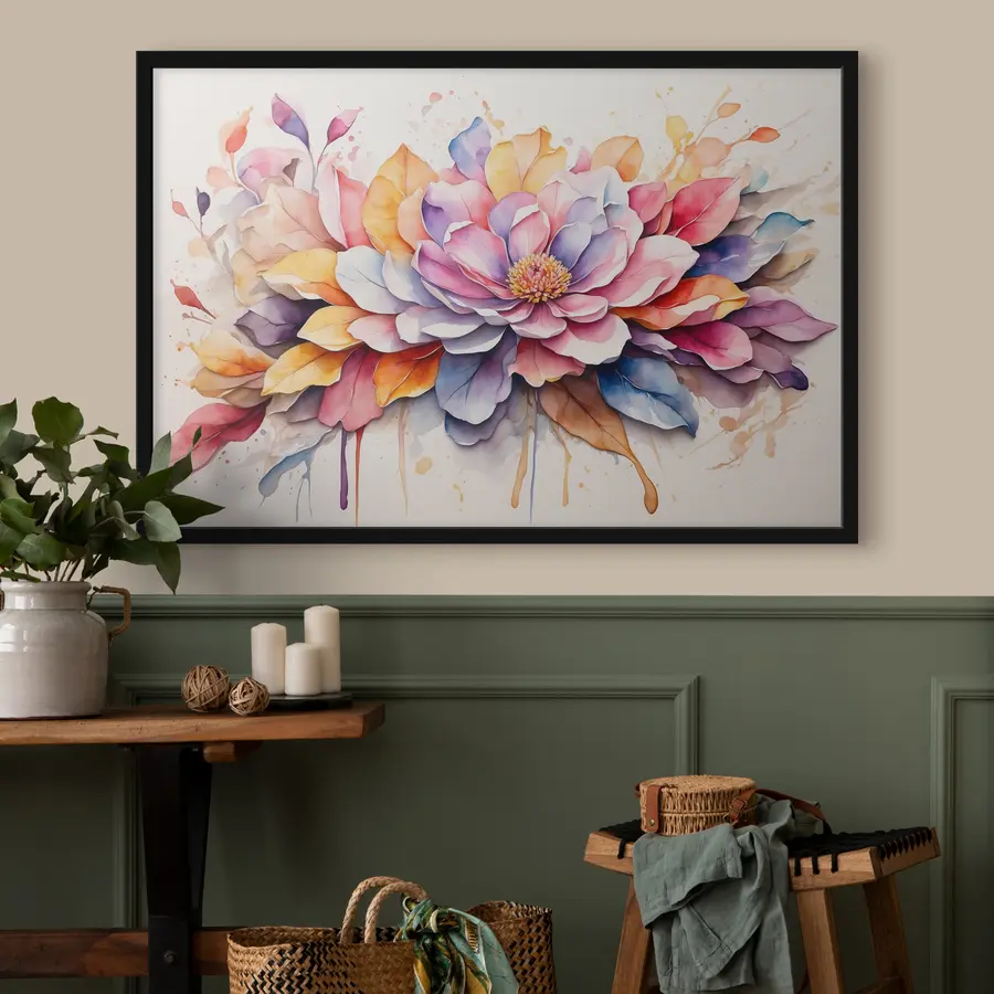 Fotobehang Levendige bloemen in zachte pasteltinten f37333