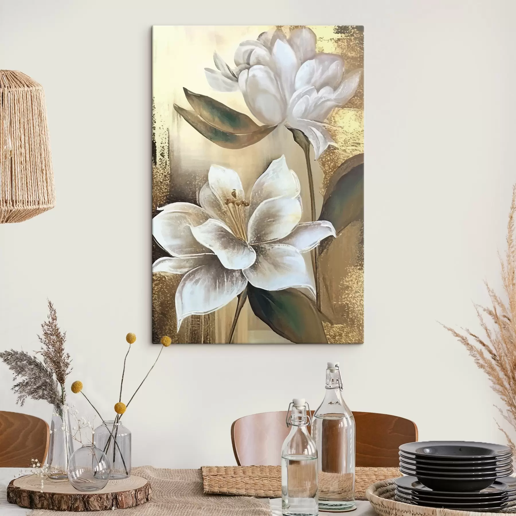 Papier peint photo Fleurs blanches sur fond clair s37308