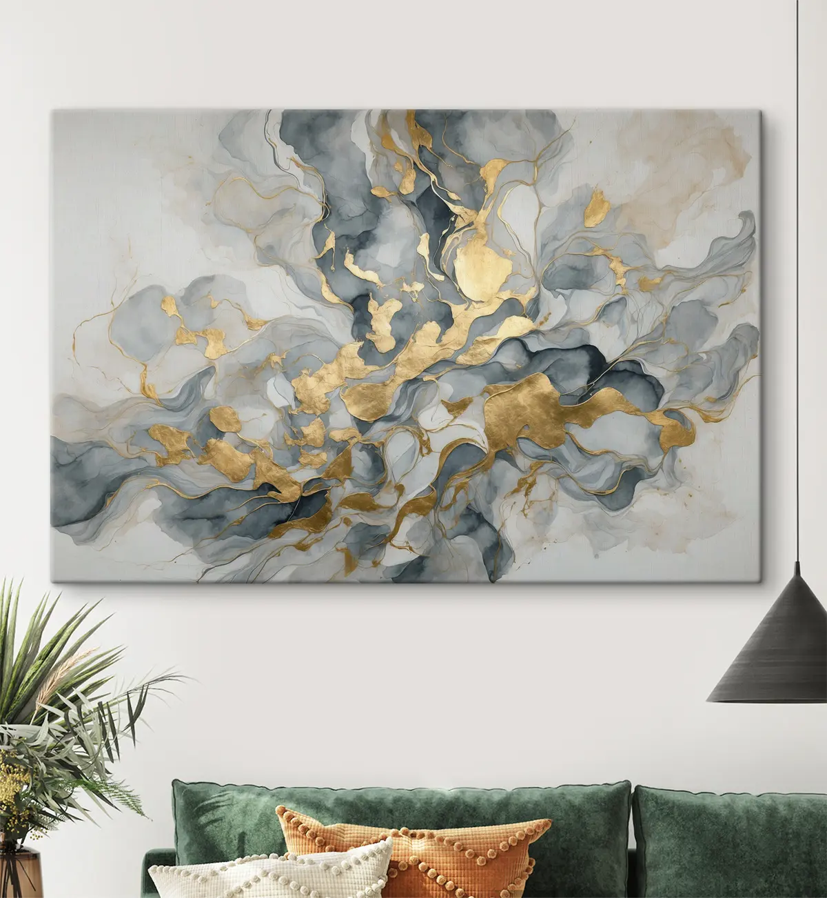  Schilderijen Abstractie in blauwe aquarellen s37331