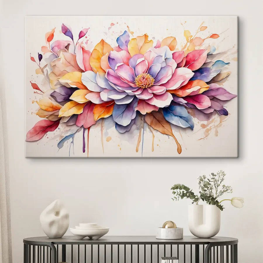  Schilderijen Levendige bloemblaadjes in aquarel elegantie s37333